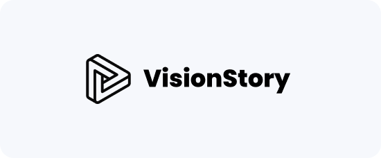 Black VisionStory full logo on a light background