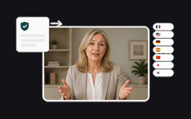 Compliance training video workflow turning approved policy text into a presenter-led module
