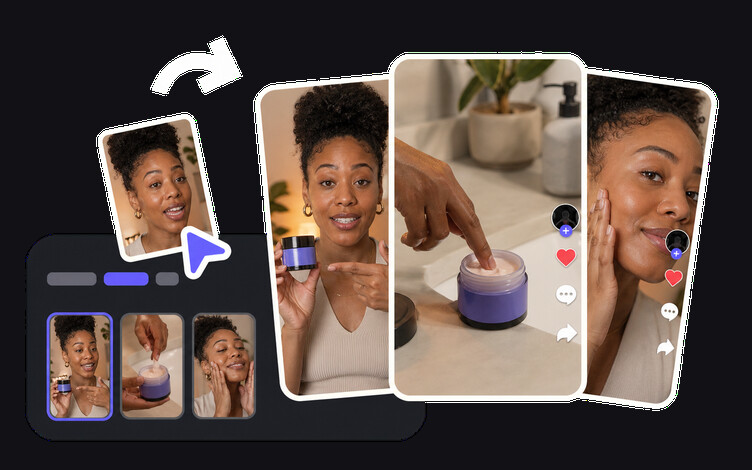 Flujo de pruebas creativas de anuncios que genera distintas variaciones de anuncios en video para ubicaciones de paid social