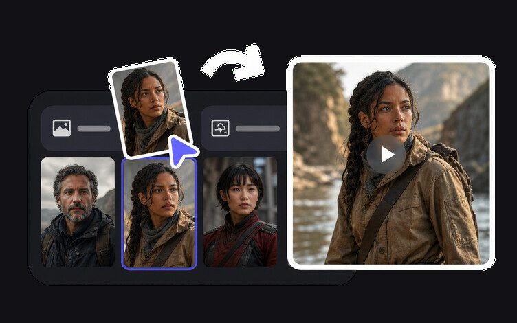 Workflow video del personaggio AI che mantiene coerenti volto, voce e aspetto di un personaggio tra scene ed episodi