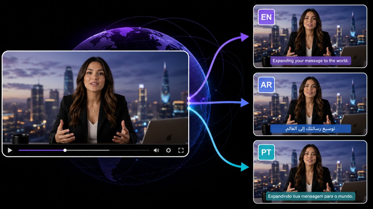 Multi-speaker video dubbing workflow turning one locked episode into multilingual versions with a separate voice per speaker