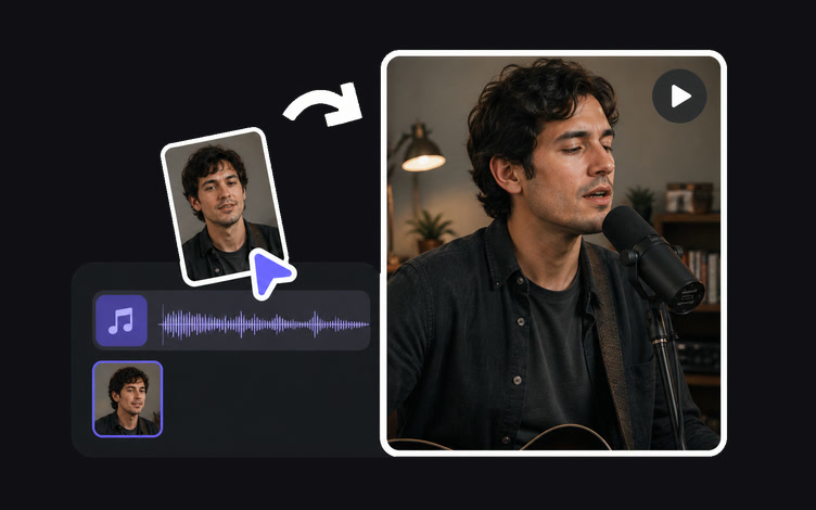 Music creator reviewing an AI-generated singing performance for a social channel