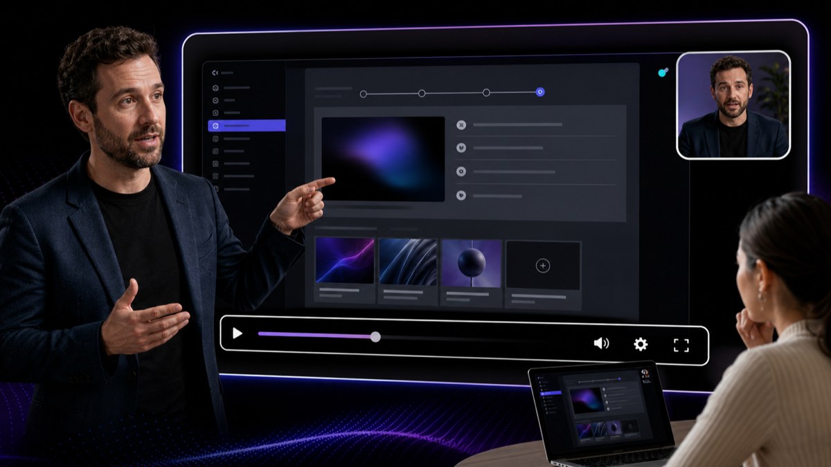 AI product demo video workflow turning a product screen recording into a narrated presales walkthrough