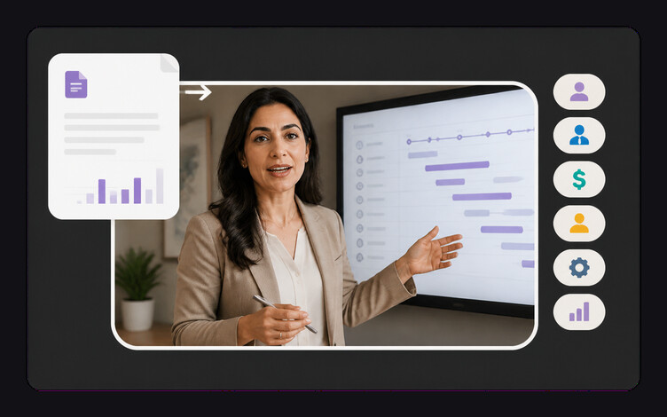 Sales proposal video workflow turning a sent proposal document into a narrated walkthrough for a buying committee