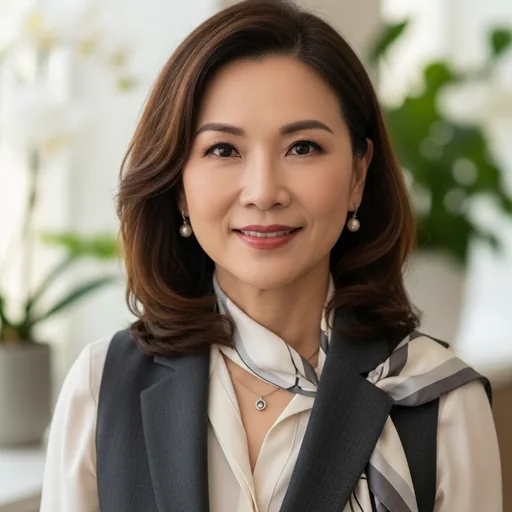 Professional woman in a gray blazer