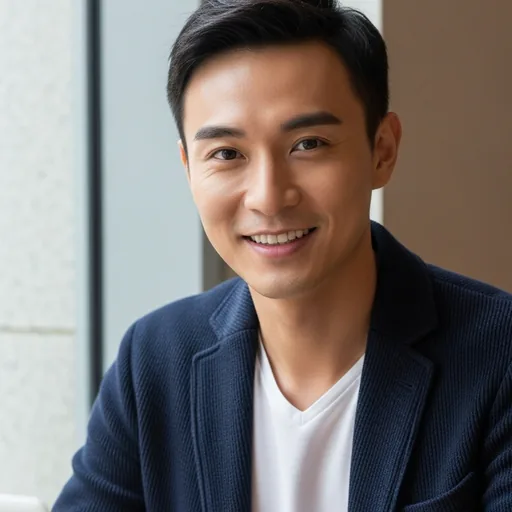 Professional man in a navy blazer