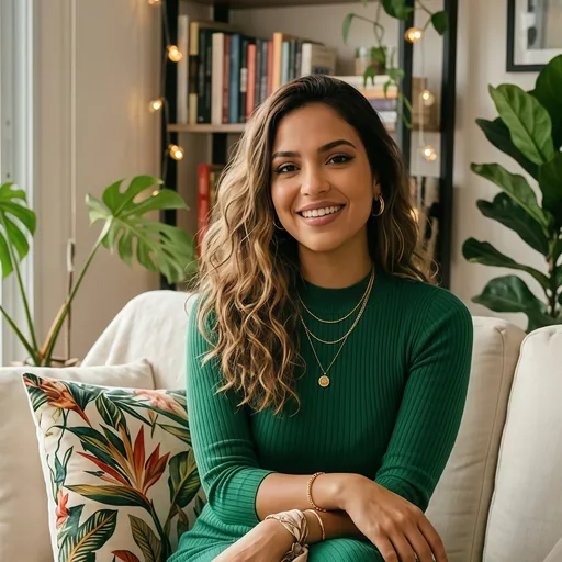 Professional woman in a green outfit