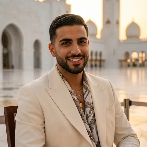 Professional man in a cream blazer