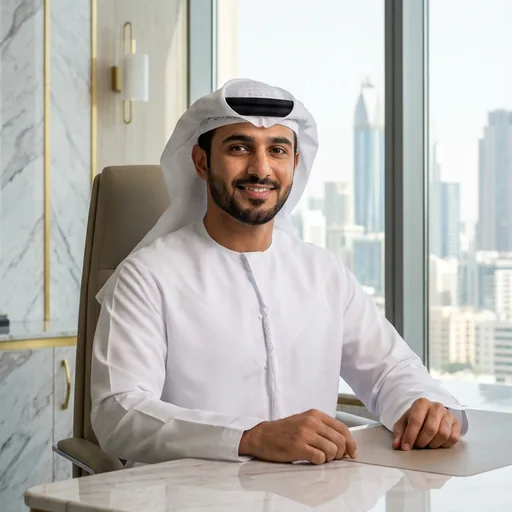 Professional man wearing a white kandura