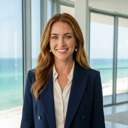 Professional woman in a blue suit