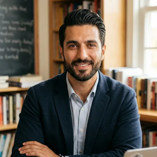 Professional man in a navy blazer