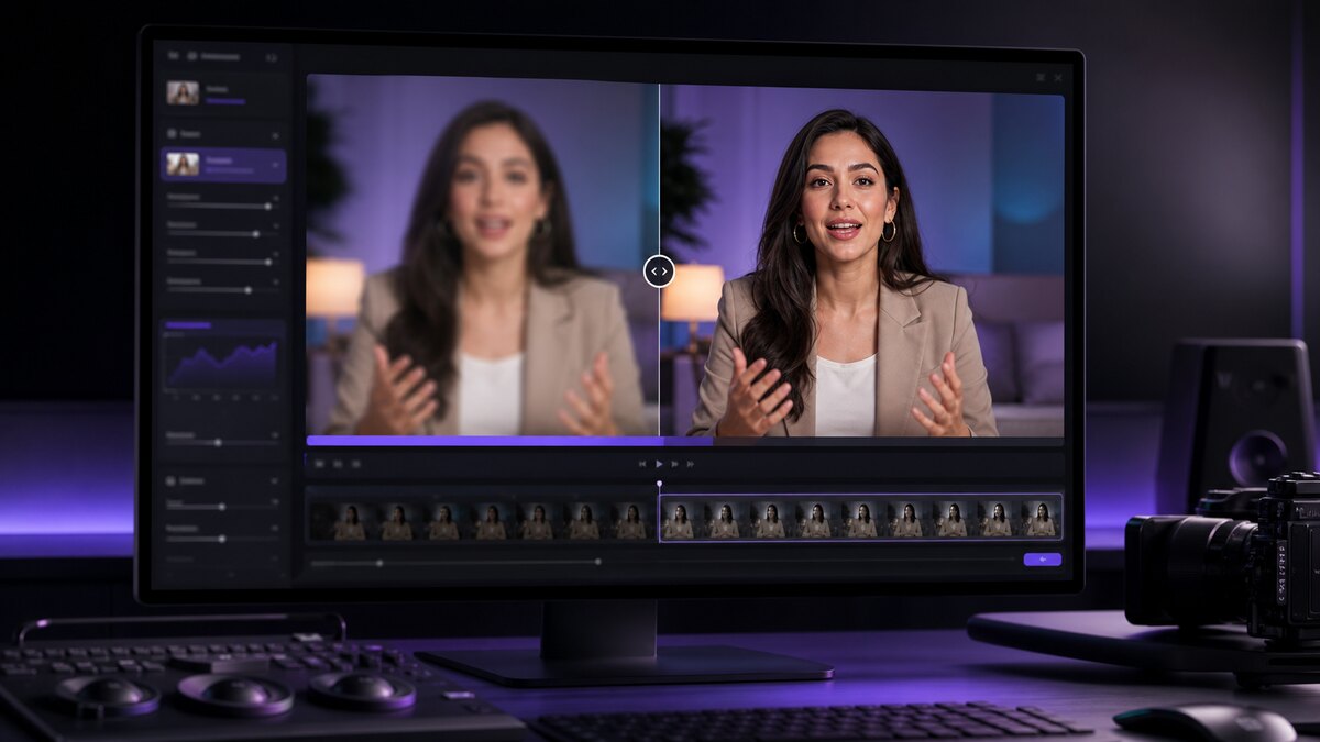 Sharper upscaled AI video frame