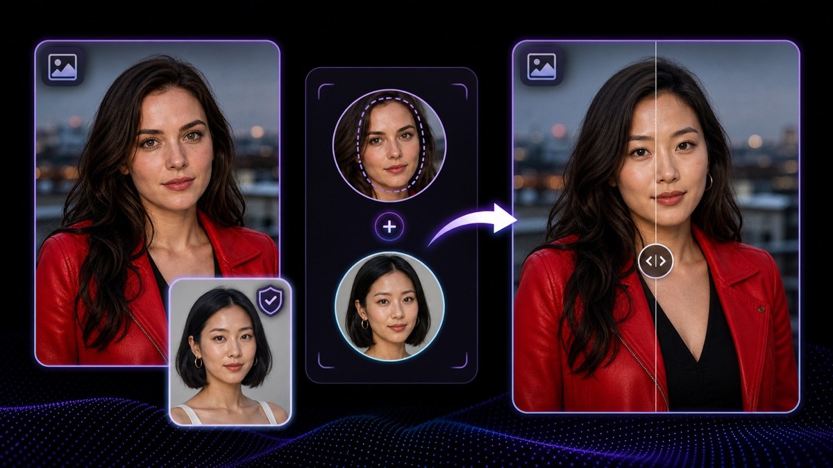 Tutorial on swapping a face in a photo with an authorised portrait