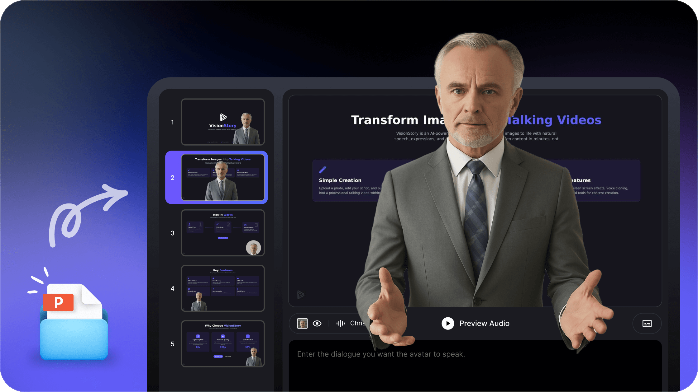Transform PowerPoint Slides into Talking Videos with AI